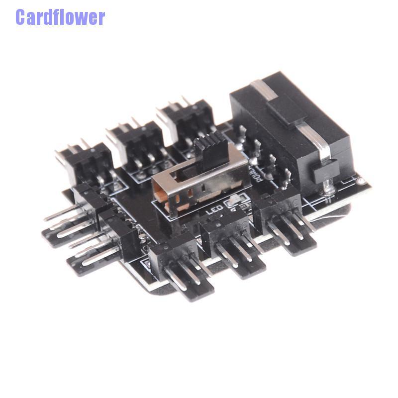 (Hàng Mới Về) Bộ Chia Quạt Tản Nhiệt Pc Ide Molex 1 Sang 8 Chiều 3 Pin