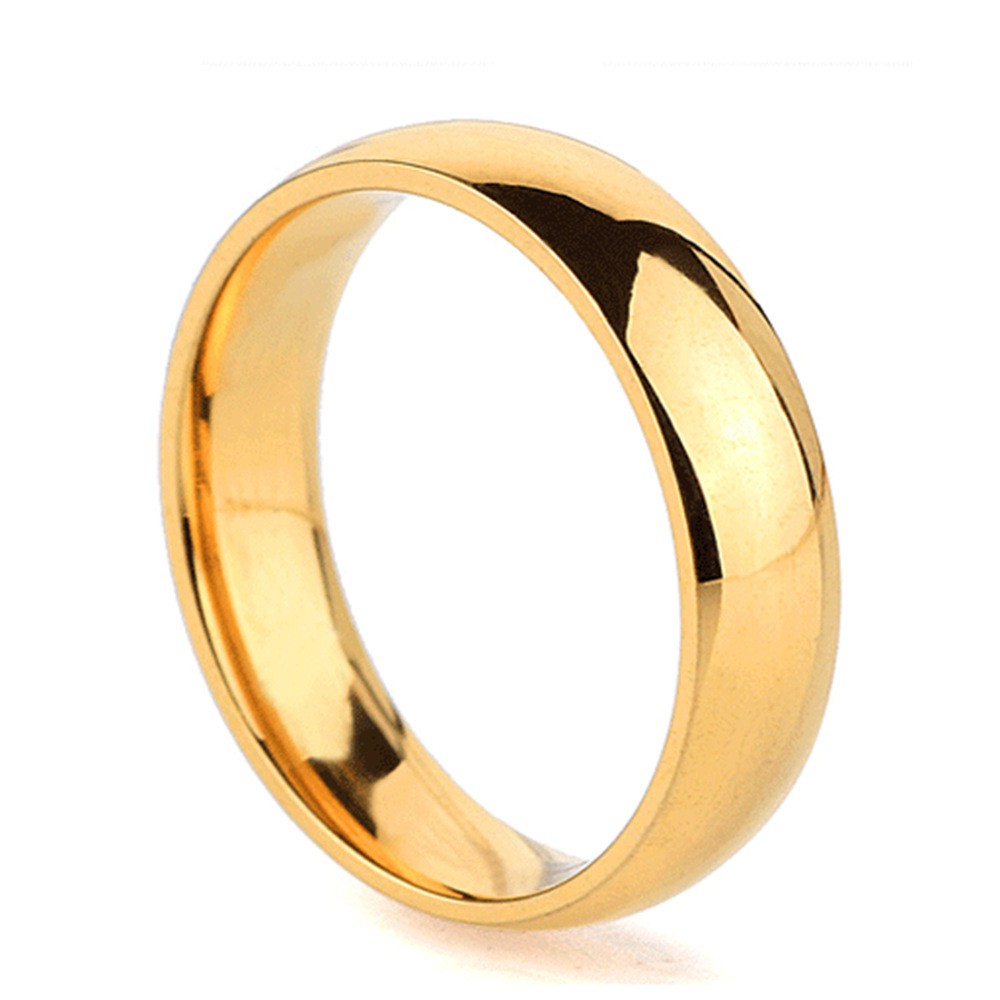 Nhẫn thép titan nam nữ đơn giản Nhẫn vàng 18K