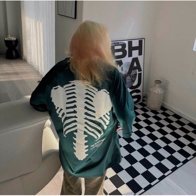 Áo Thun Xanh Xương Tay Lỡ Pull Chữ Đẹp Dáng Rộng unisex