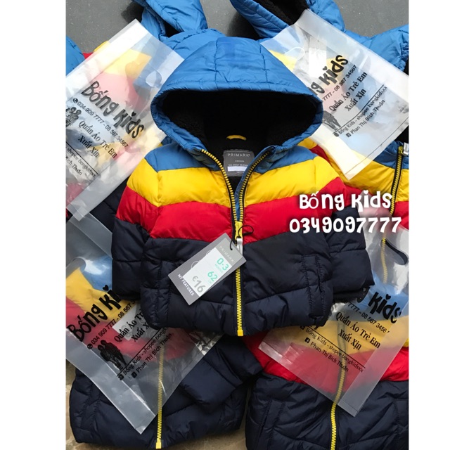 Áo Phao Bé Trai Lót Lông Phối Màu 4-6kg