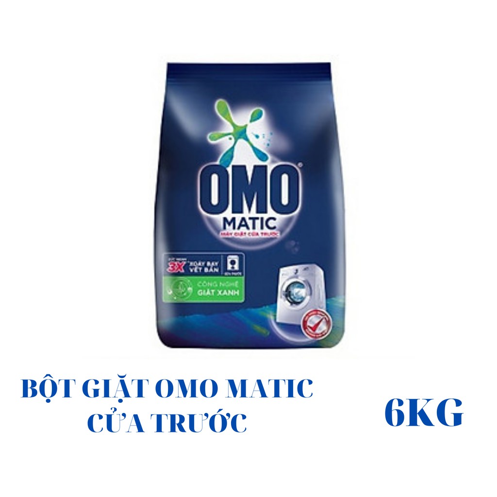 [CHÍNH HÃNG 100%]Bột giặt máy OMO MATIC cửa trước XANH 6kg