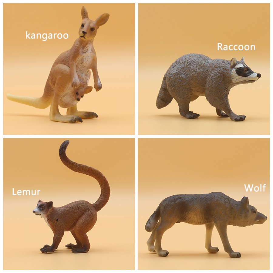 Mô hình động vật thú rừng báo đen hổ koala nai chuột rừng khỉ dành cho trẻ em