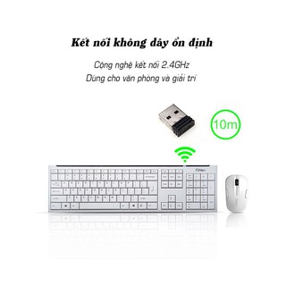 Combo phím chuột không dây mk650 fuhlen mk650 white/black