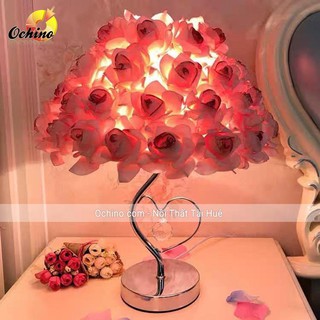 Đèn ngủ để bàn nón hình bó hoa hồng cực độc và đẹp - quà tặng, quà cưới, trang trí phòng cưới