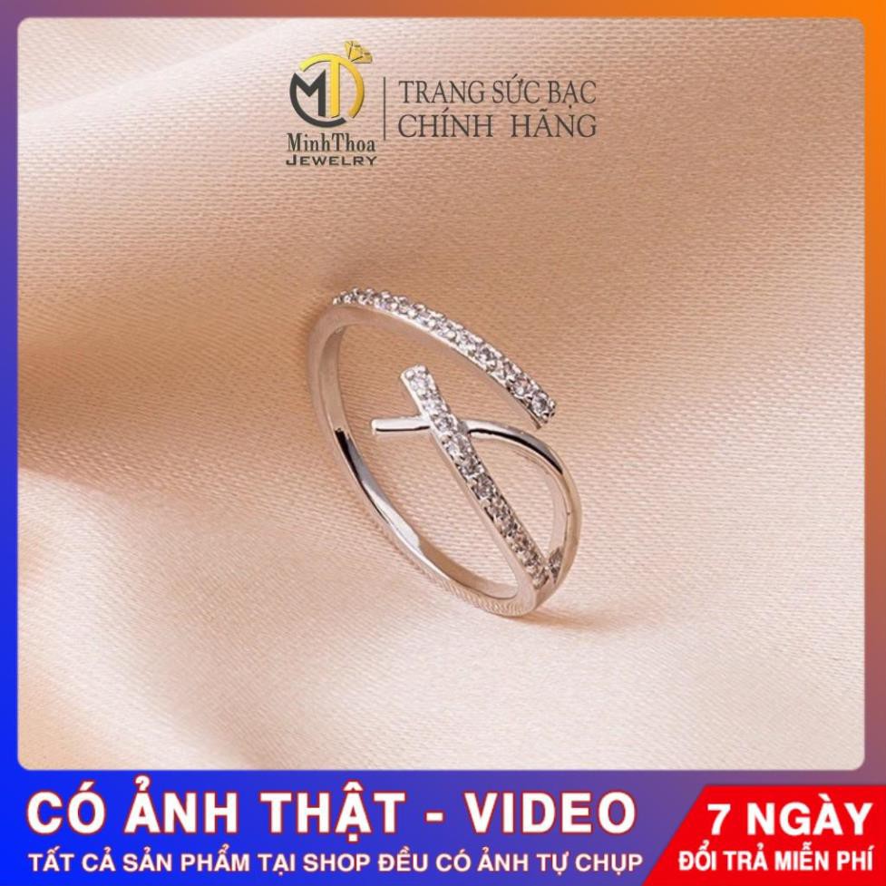 Nhẫn bạc nữ dáng hở đơn giản cá tính trang sức bạc đẹp phong cách Hàn Quốc Tuấn Thoan JEWELRY