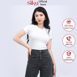 Áo croptop nữ SIKY ôm body chất thun tăm mềm mịn CR01