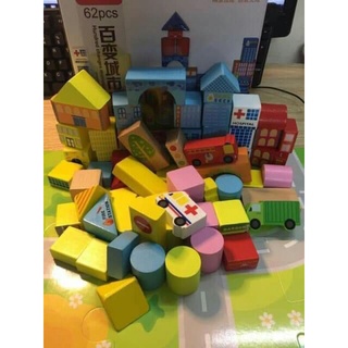 Bộ đồ chơi gỗ thành phố