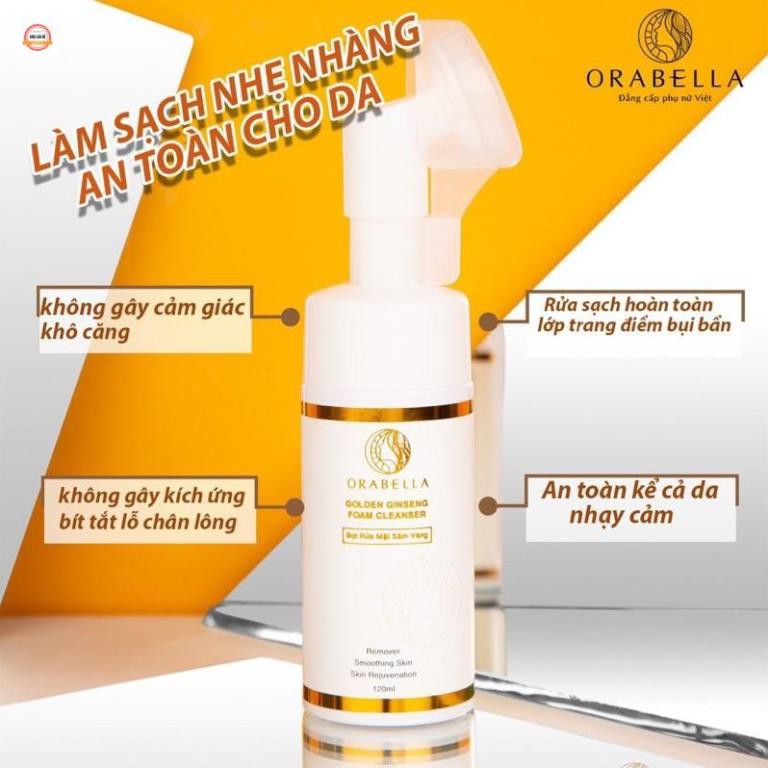 Sữa Rửa Mặt Sâm Vàng Cao Cấp Tinh Chất Nhân Sâm Tự Nhiên Kèm Đầu Cọ Massager. Chính Hãng Orabella | BigBuy360 - bigbuy360.vn