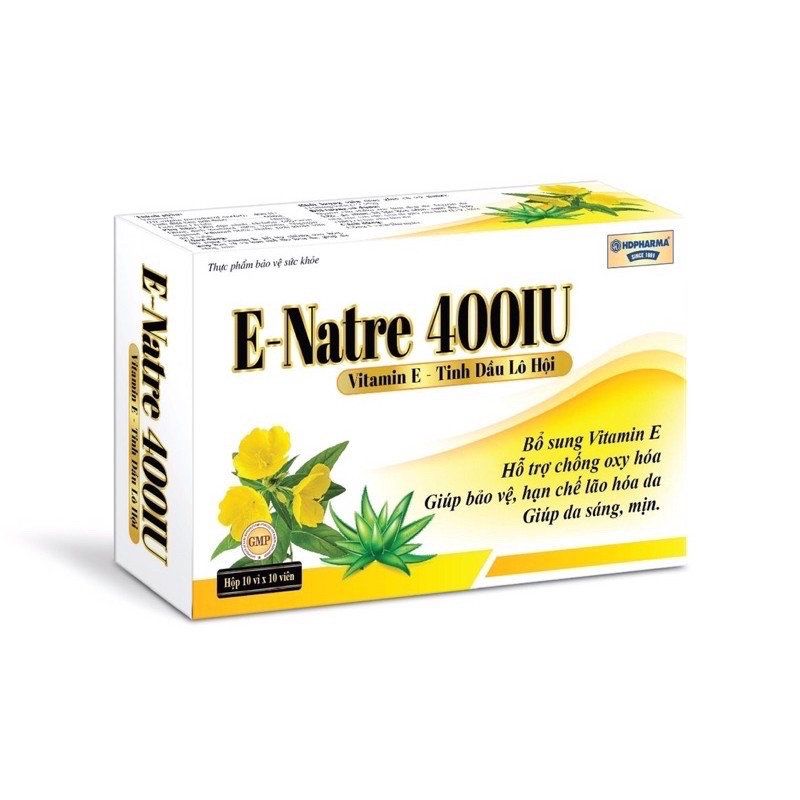 Vitamin E-natre 400IU- Tinh dầu lô hội, bổ sung Vit E, chống lão hoá da