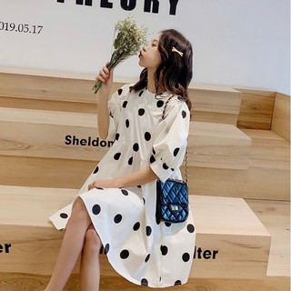 Đầm váy freesize babydoll bi đen