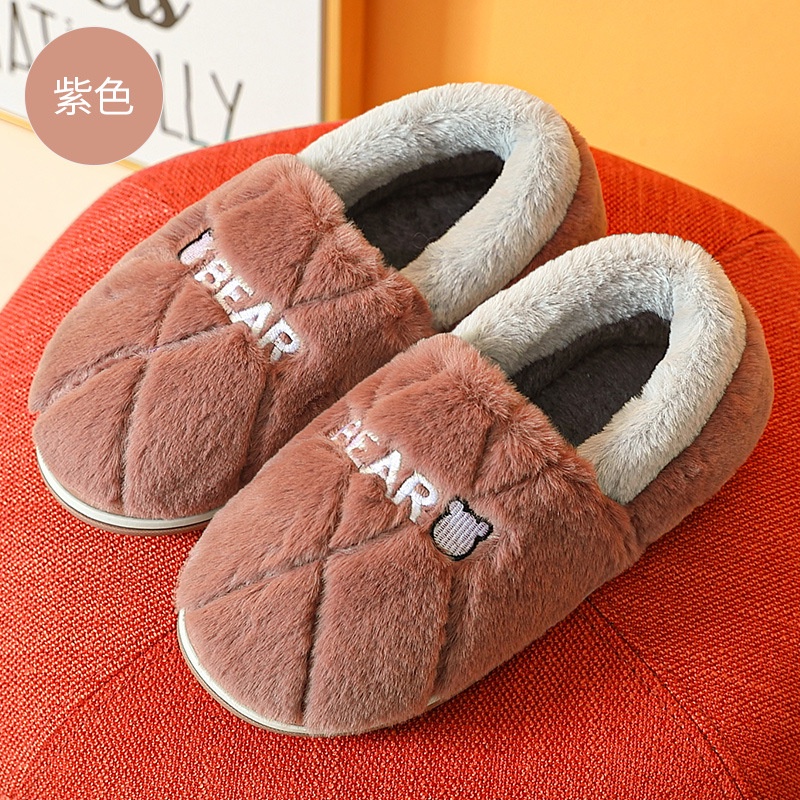 Dép Bông Đi Trong Nhà Bằng Vải Cotton Phủ Lông Cỡ Lớn Thời Trang Mùa Đông Cho Nam Và Nữ