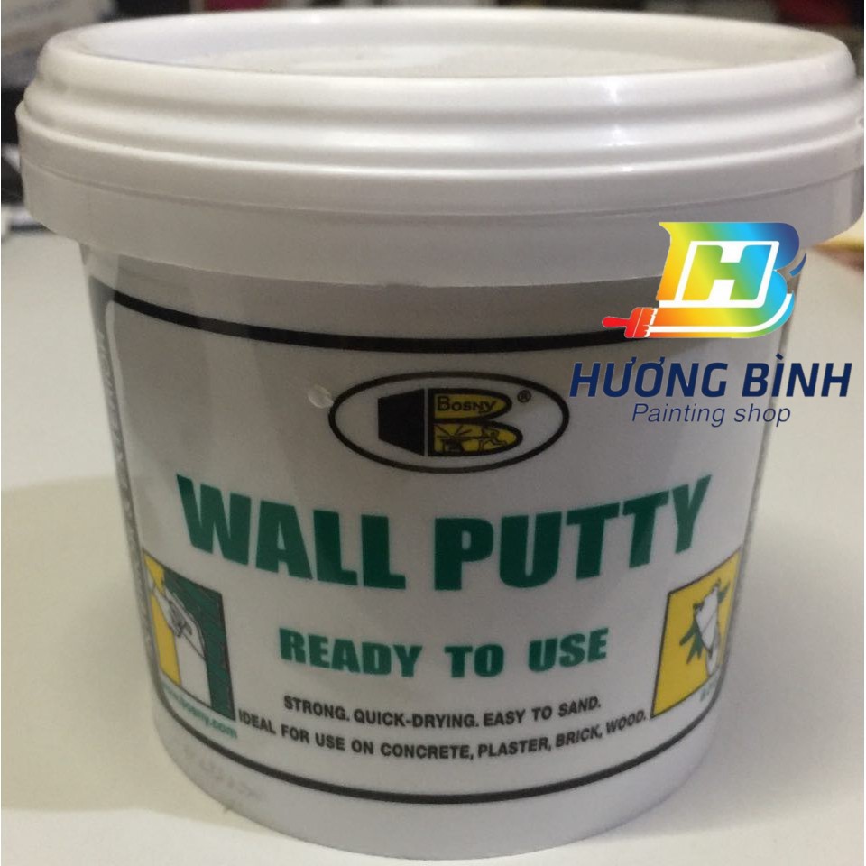 [Mã LIFEXANH03 giảm 10% đơn 500K] Bột bả trám khe nứt tường, gỗ Bosny Wall Putty (Hộp 1,5kg)