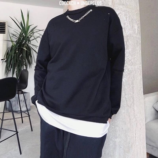 Áo nỉ nam nữ rách kèm vòng cổ AD8193 by COC CACH