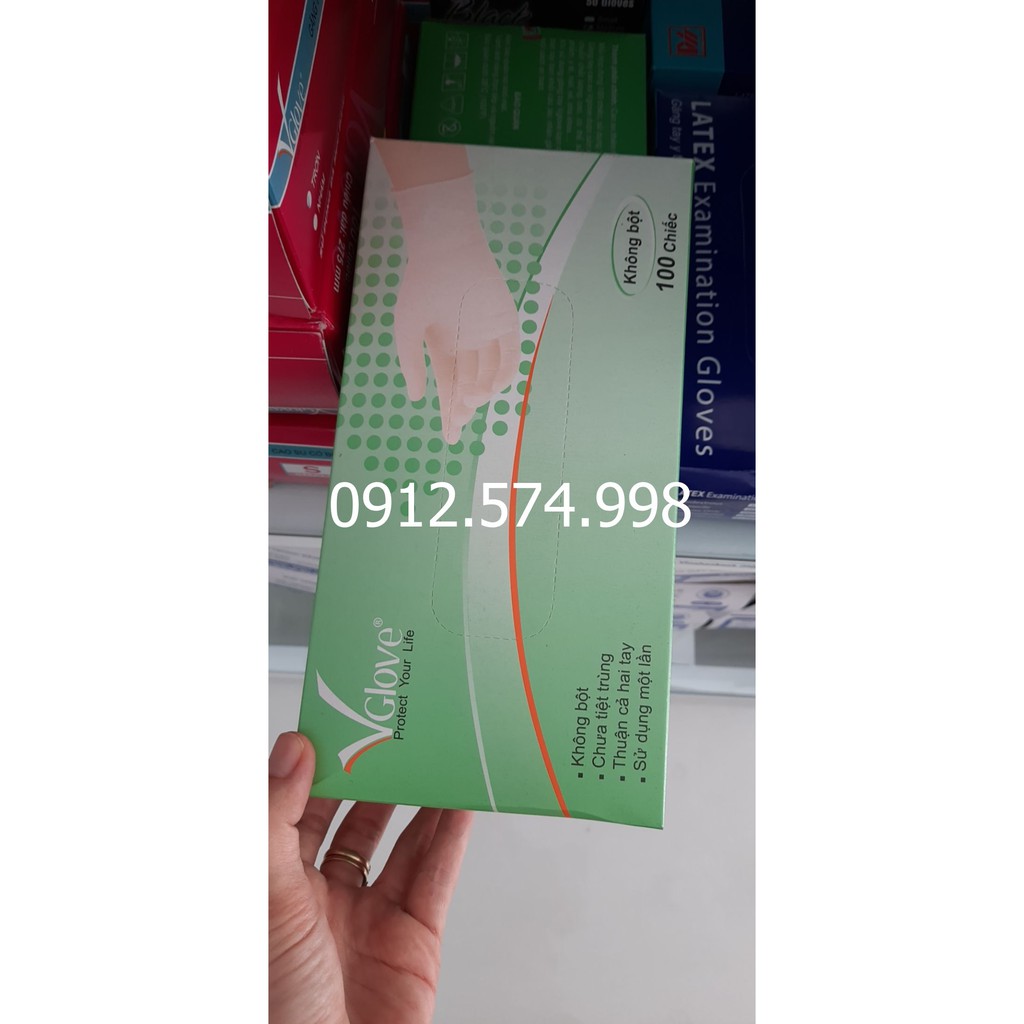 Găng tay y tế không bột Vglove 100 chiếc/hộp