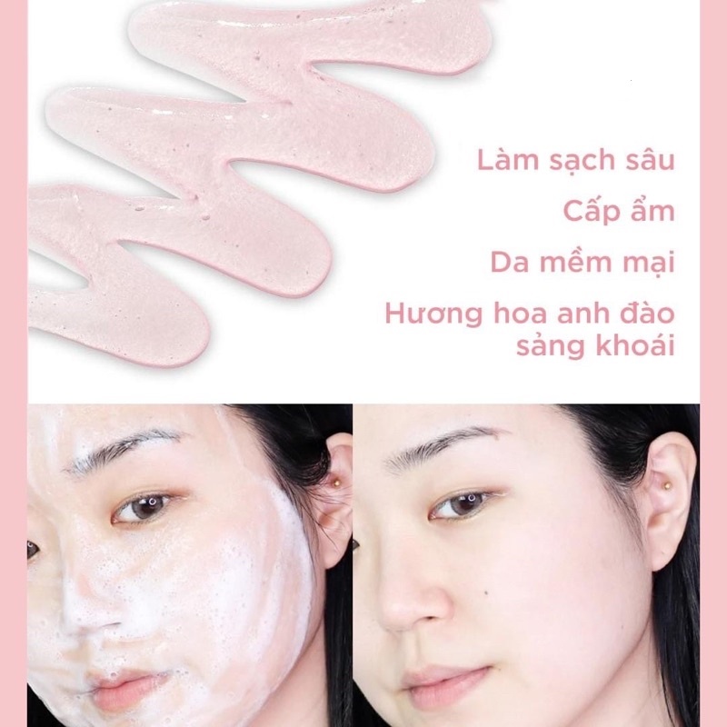 Sữa Rửa Mặt Làm Sạch Trắng Da Chiết Xuất Lá Hoa Anh Đào Innisfree Hàn Quốc Jeju Cherry Blossom Jam Cleanser 150ml