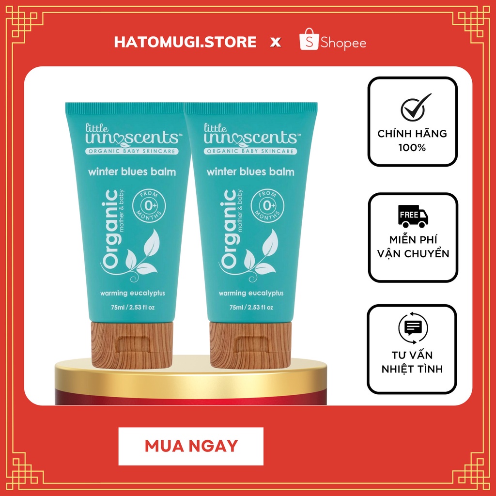 Dầu giữ ấm ngực Organic Little Innoscents Winter Blues Balm - Xuất xứ Úc