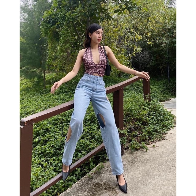 Quần Boy Suông Dáng Dài Khoét Phá Cách Tunnels Jeans