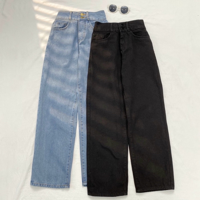 Quần Jeans Nữ Ống Rộng Lưng Cao KIA Phong Cách Ulzzang – 84Unisex