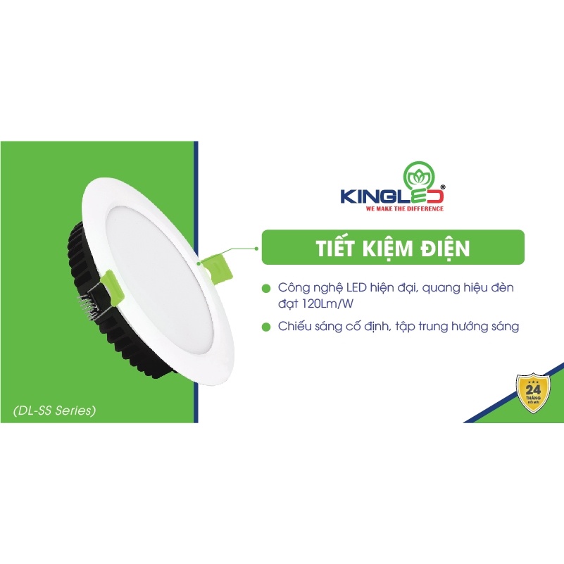 Đèn led âm trần trang trí bóng đèn led  Ruby 6w 8w 12w thiết bị điện Kingled Hàng chính hãng Cao Cấp
