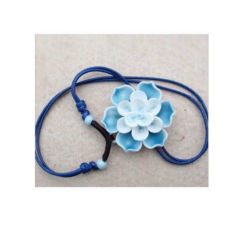 Vòng cổ gốm Vintage hoa 3D thời trang VGOM35