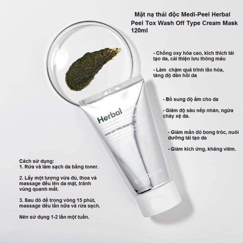 Mặt nạ tẩy tế bào chết Medi peel Gai biển Herbal Peel tox