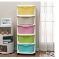 Tủ nhựa 5 tầng đựng quần áo có bánh xe di chuyển (ngũ sắc)