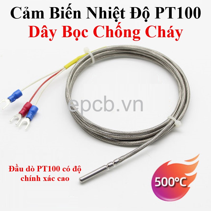 Cảm biến nhiệt độ PT100 dây bảo vệ chịu nhiệt cao