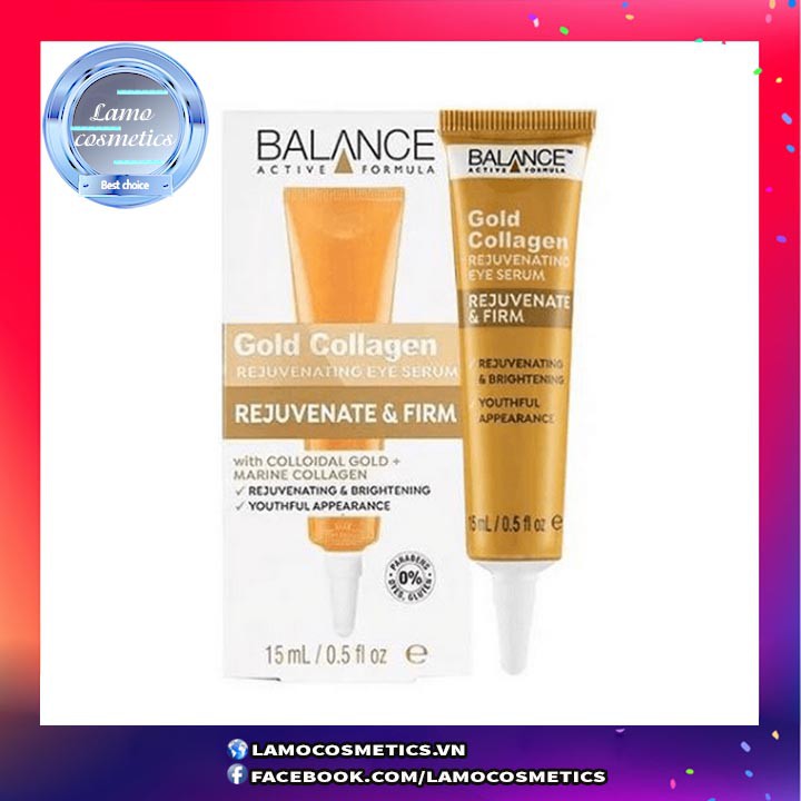 Serum Tái Tạo Và Dưỡng Da Mắt Balance Active Formula Gold Collagen Rejuvenating eye 15ml