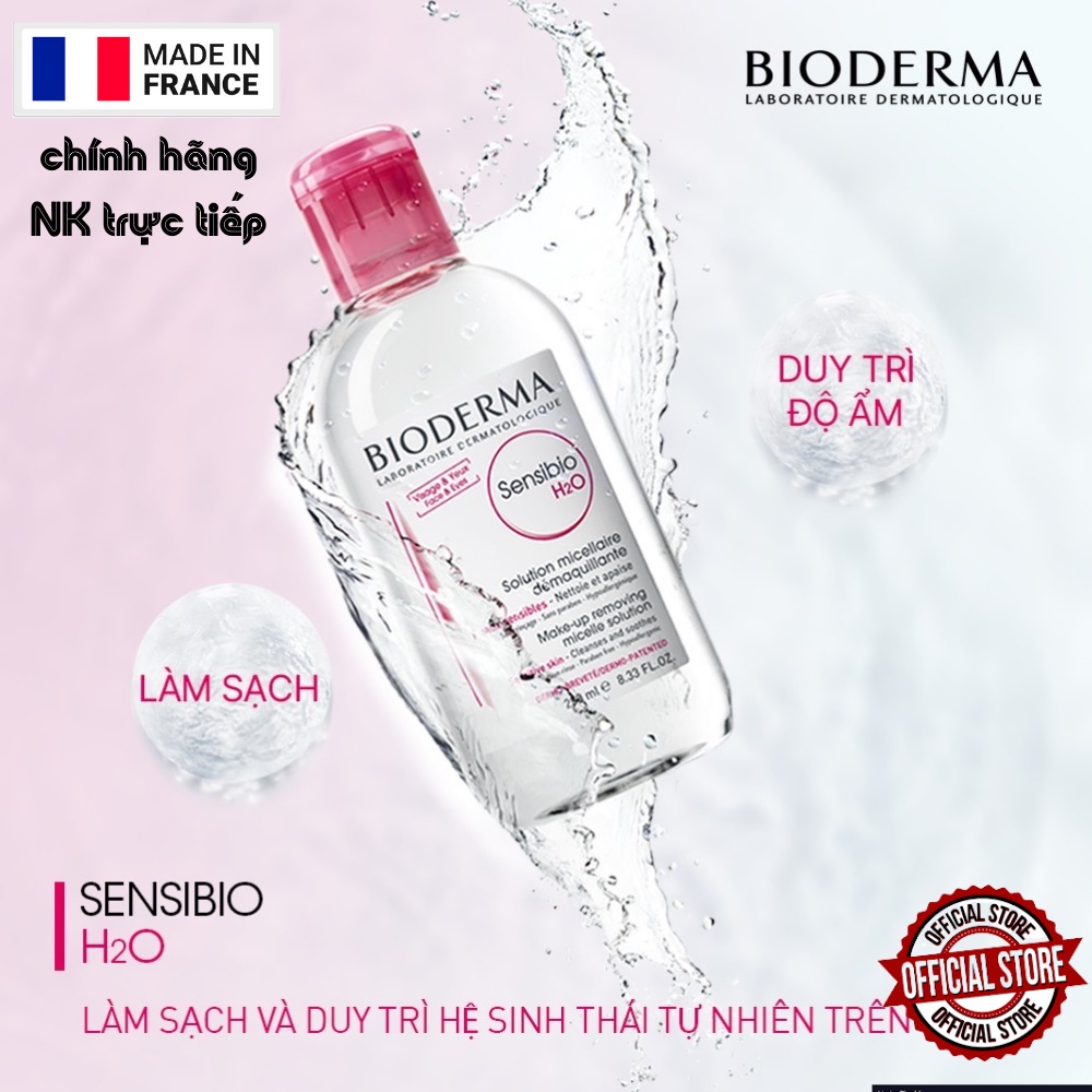 Nước tẩy trang Bioderma Crealine Sensibio hồng 500ml