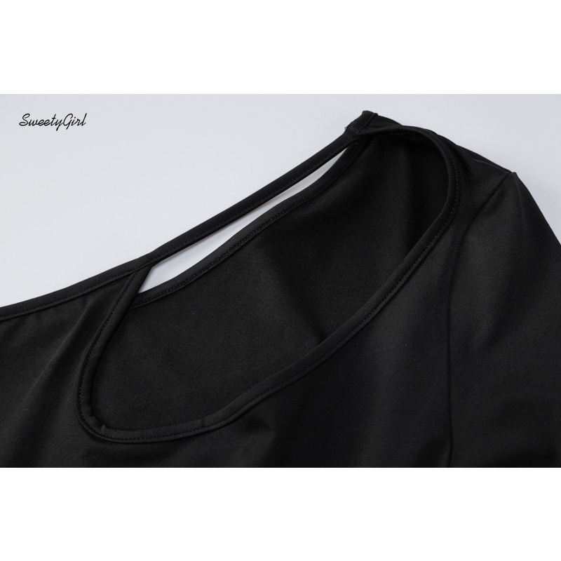 Đầm Tay Dài Màu Trơn Thiết Kế Khoét Vai Thời Trang Quyến Rũ Cho Nữ 2022