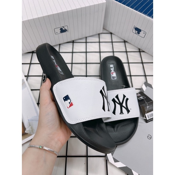 [CHÍNH HÃNG] DÉP MLB NỘI ĐỊA HÀN LOGO NY TRẮNG ĐEN - MLB CHÍNH HÃNG UNISEX NAM NỮ (HÀNG CÓ SẴN) - CÓ BILL MUA HÀN