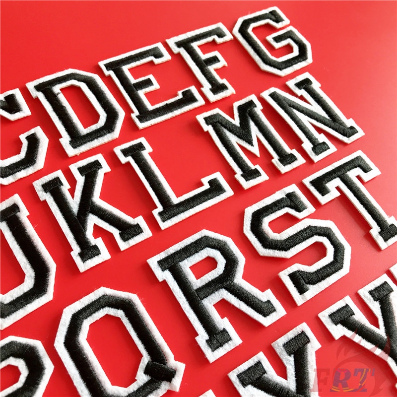 ☸ Black &amp; White Letters：Black Letter Iron-on Patch ☸ 1Pc Diy Sew on Iron on Badges Patches
