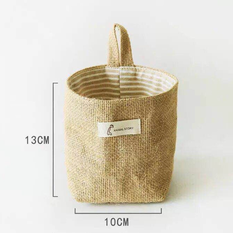 Túi đựng đồ treo tường vải cotton lanh có thể gập lại và giặt sạch tiện dụng