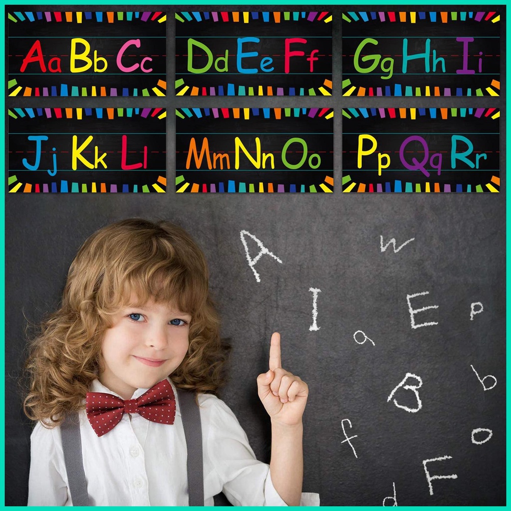 Tấm Áp Phích Bảng Chữ Cái Alphabet / Số Gắn Tường Trang Trí Lớp Học Mẫu Giáo
