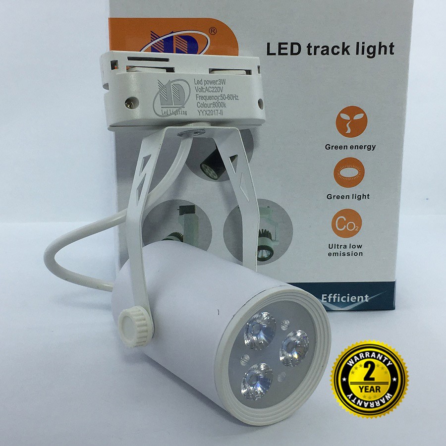 Đèn led rọi ray 3W vỏ trắng thương hiệu Minh Đức - MD61