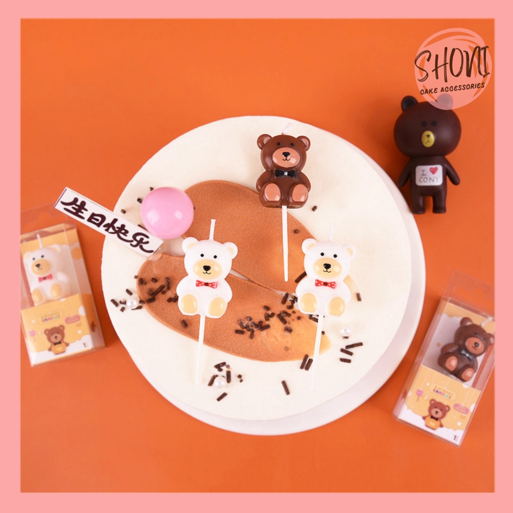 Nến Gấu Nhỏ Không Hộp Trang Trí Bánh Kem Sinh Nhật
