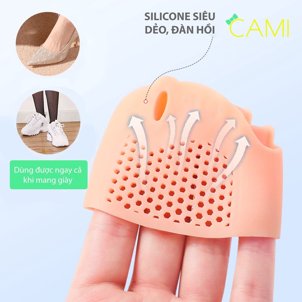 Vớ silicone dụng cụ tách ngón chân hạn chế gây trầy da, chai sần thoáng khí thoải mái di chuyển - Cami - CMPK276