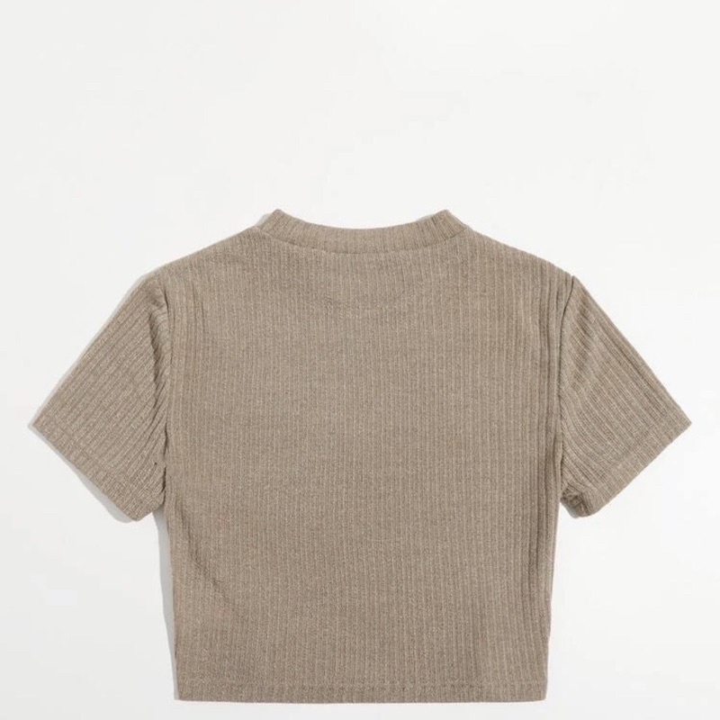 Áo croptop nữ ngắn tay thun gân SHEIN Aimee closet