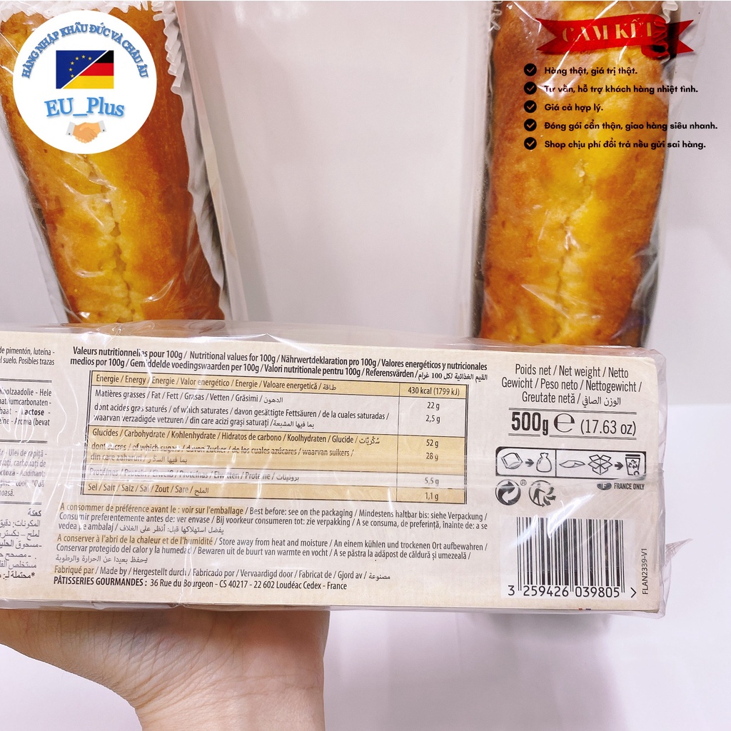 [ Bánh Bà Đầm] Bánh Bông Lan Bơ Patisserie Tradition Pháp 500G - Pháp - siêu ngon