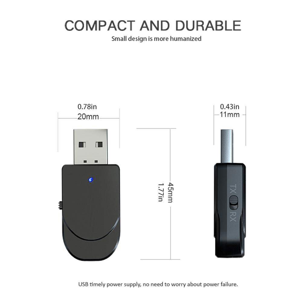 Usb Nhận Tín Hiệu Âm Thanh Không Dây 3 Trong 1 5mm AUX 5 0