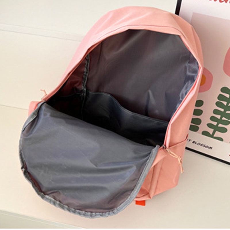 Ba lô đi học IELGY cỡ lớn màu trơn dễ thương cho nữ