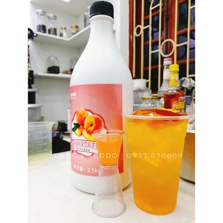 Siro Đào Quốc Tế/ Đào Chai Trắng Chai 2.5kg - Pha Trà Chanh, Trà Đào Chuẩn Ngon