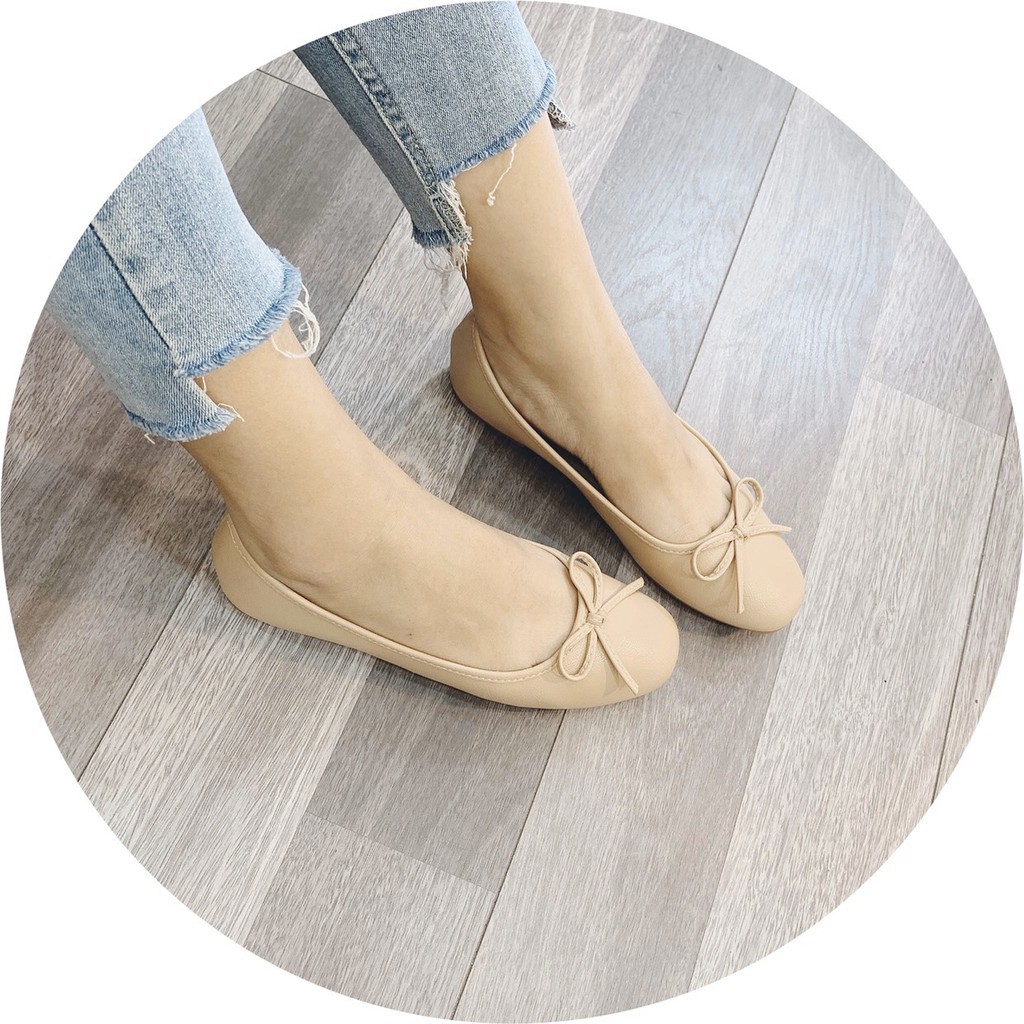 Giày bệt nơ nhỏ da siêu mềm - Form rộng 1 size | BigBuy360 - bigbuy360.vn