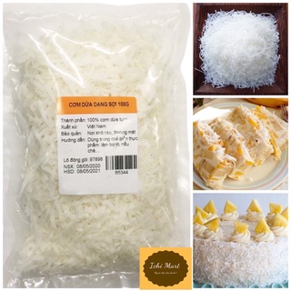 Cơm dừa dạng sợi 100g,sợi dừa sấy khô,nguyên liệu làm chè,phủ bánh kem,,kem chuôi dừa…