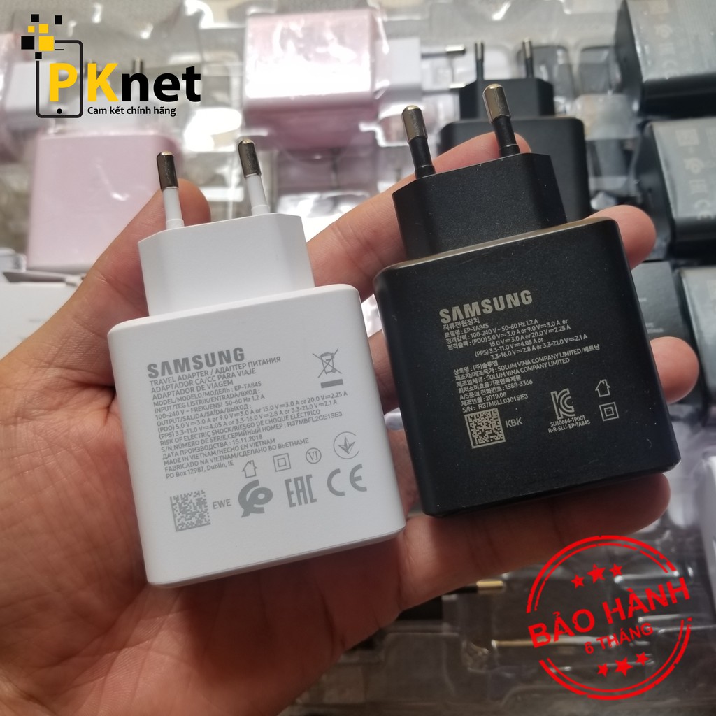 Bộ Sạc Nhanh 45W Chính Hãng Samsung Note 10 Plus + Cáp Type C to Type C 5A