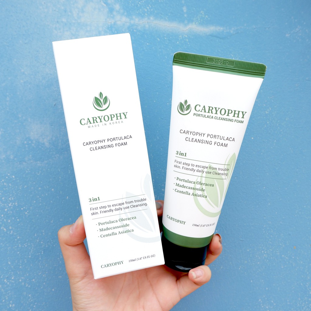 Sữa rửa mặt hỗ trợ ngăn ngừa mụn CARYOPHY PORTULACA CLEANSING FOAM 150ML NPP Shoptido | BigBuy360 - bigbuy360.vn