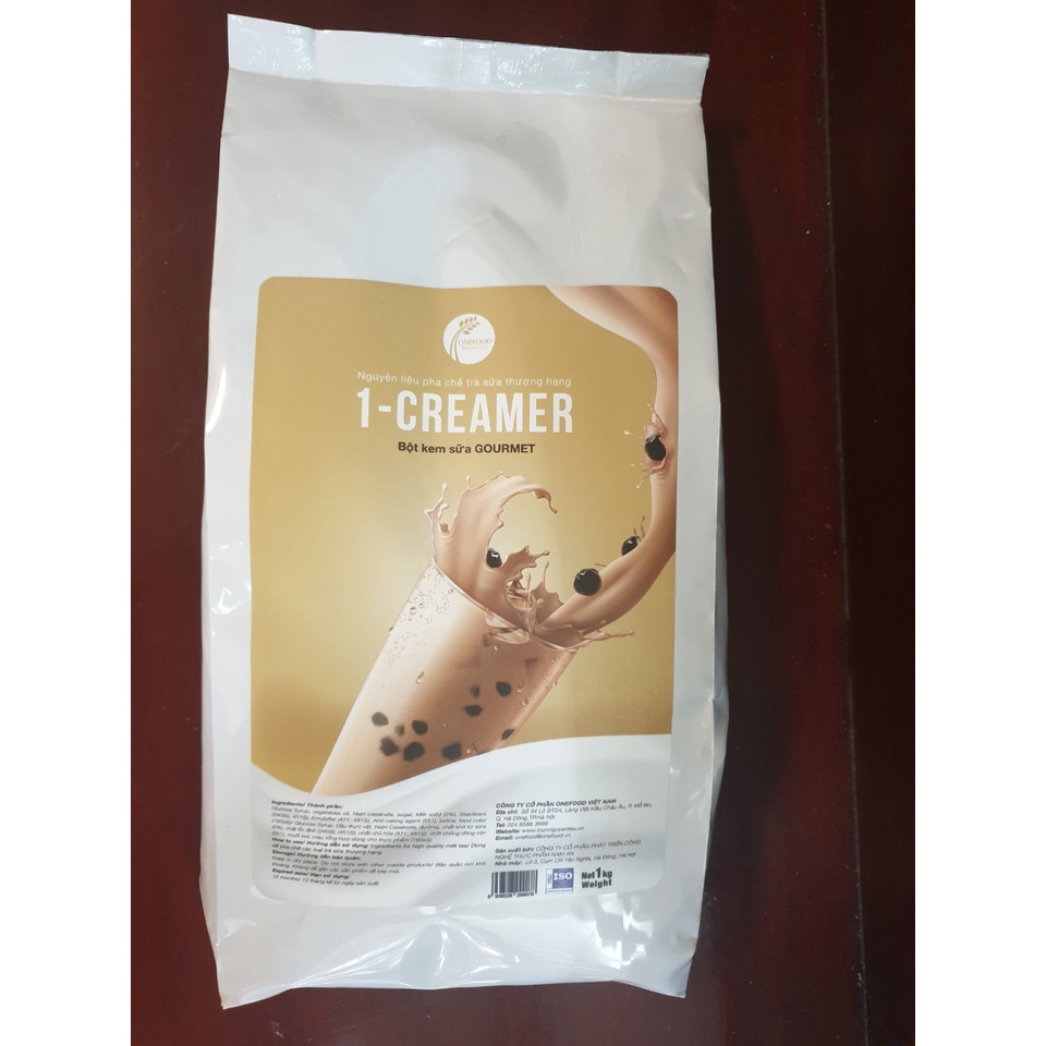 Bột sữa 1-creamer Gourmet túi 1kg, Bột pha trà sữa cực tôn vị trà, tạo độ đậm cho trà