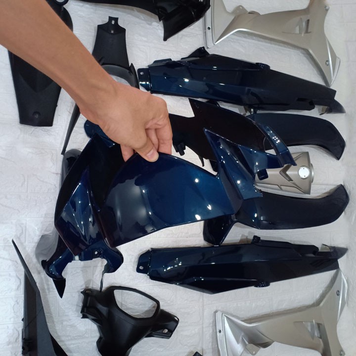 Bộ dàn áo Loại Phanh Đĩa xe SIRIUS màu Xanh nhớt nhựa nguyên sinh ABS