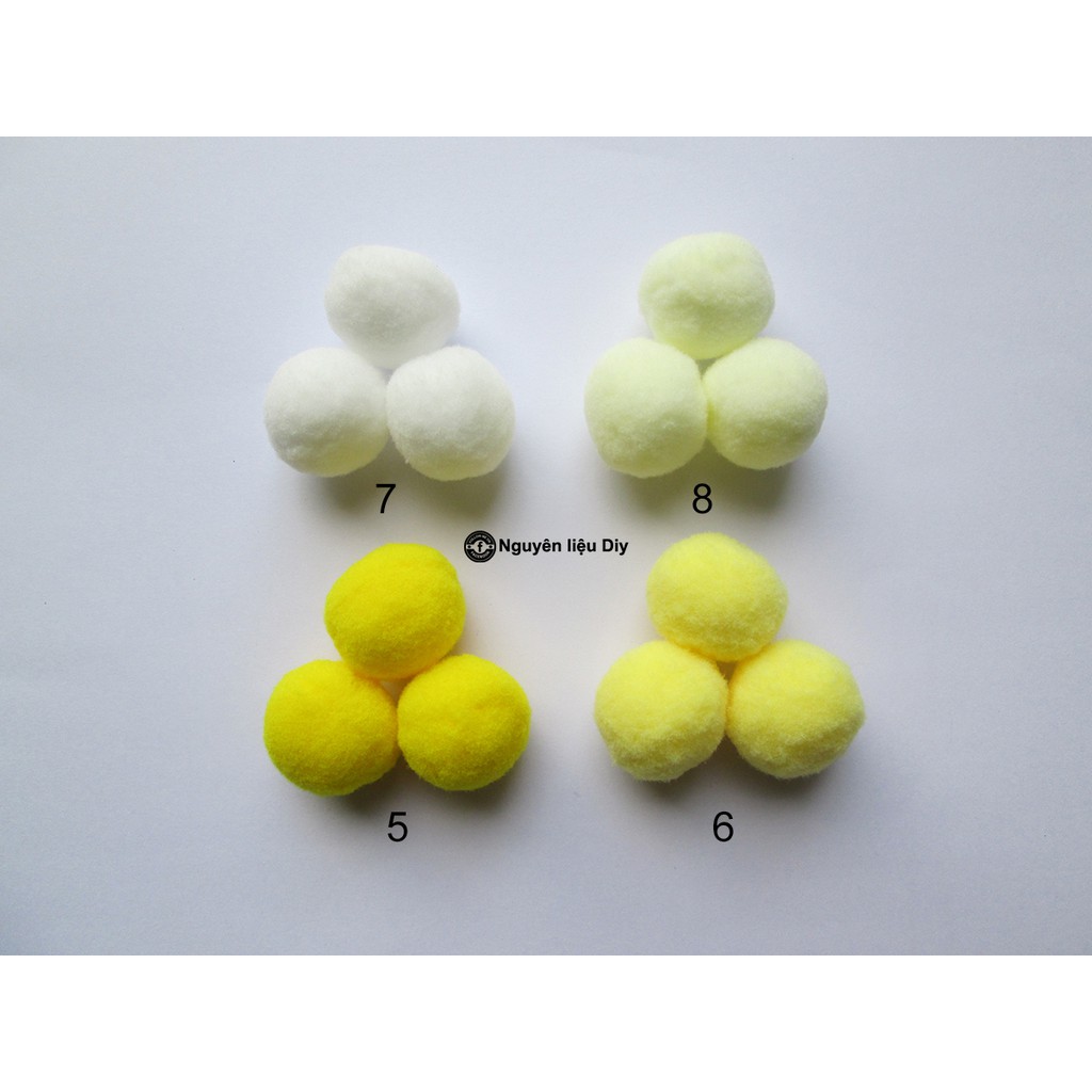 Pompom ~25mm Gói 30 hoặc 50 Viên (Được Chọn Màu)