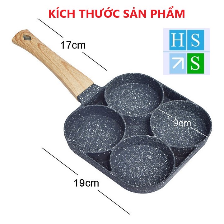 Chảo 4 ngăn chiên rán trứng làm bánh chống dính dùng được mọi loại bếp - HS Shop Thủ Đức